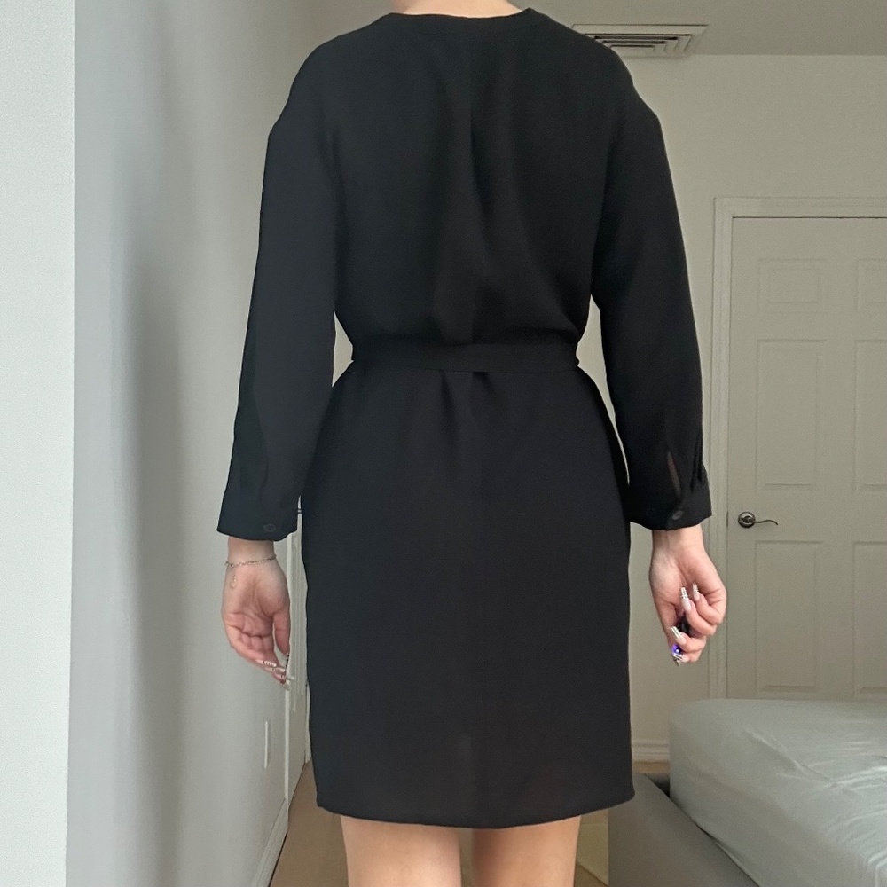 BLACK BUTTON-UP DRESS - Picture 4 of 7
